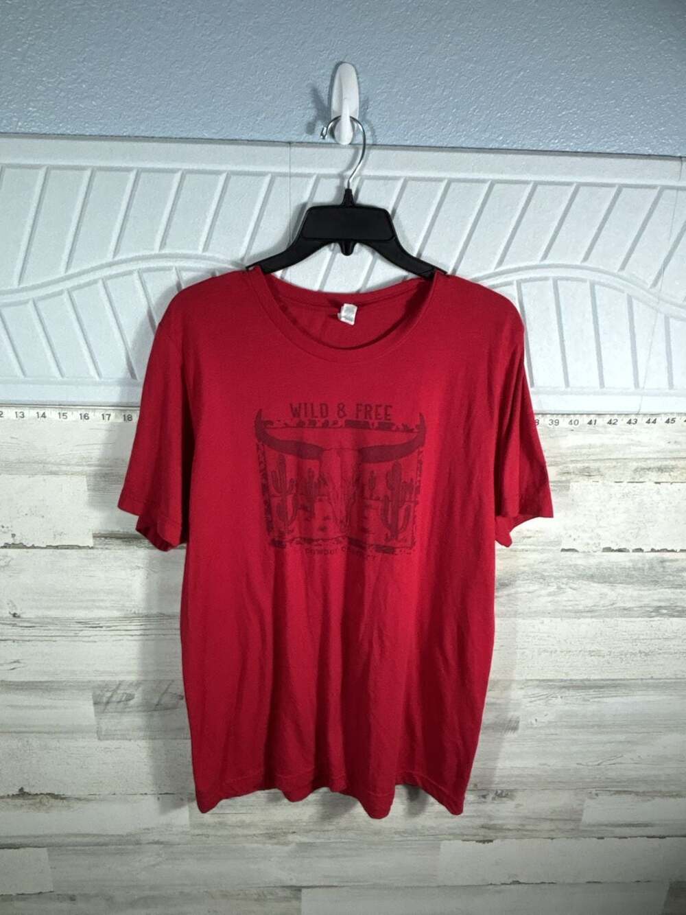 Bella+Canvas Wild & Free Longhorn Graphic Red T-Shirt